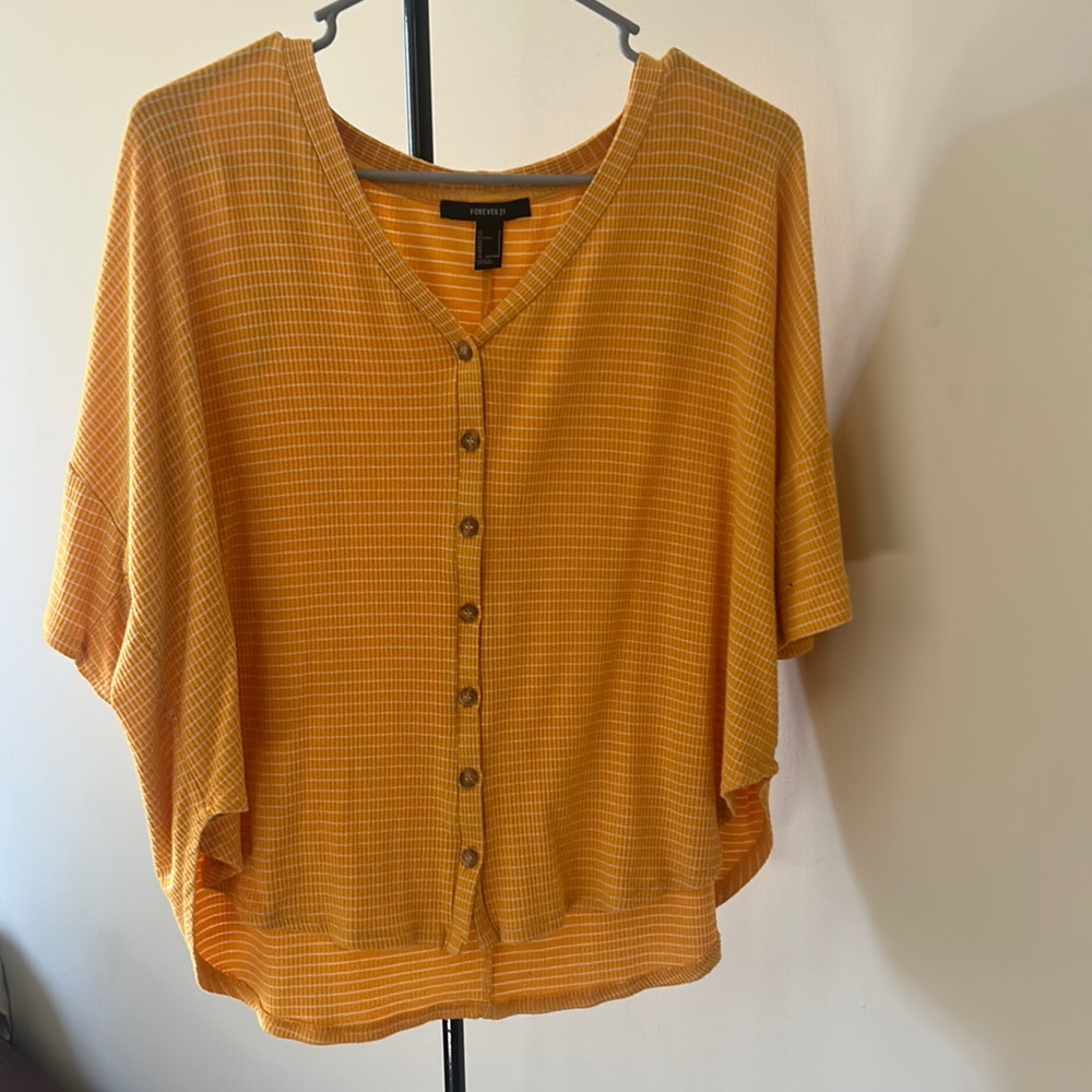 Women’s yellow and white striped top